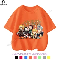 2024 2024 Kids Clothes Demon Slayer: Kimetsu No Yaiba Short Sleeve Summer Top Shirts Children's T-shirt MINISO Japanese Anime 2
