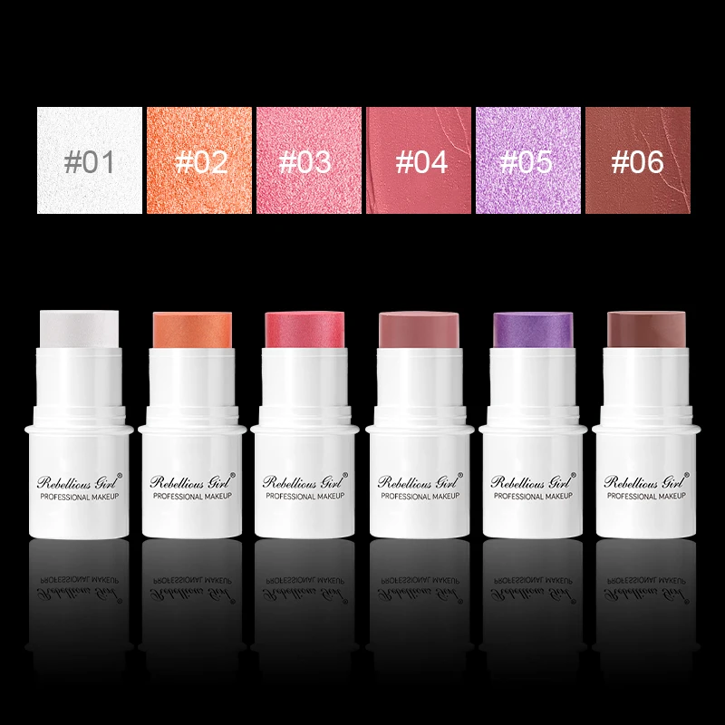 Cheek Blusher Cream 6 color blush makeup Lasting smooth Rouge Blush Stick Waterproof blush Stick Matte Contour Makeup 3