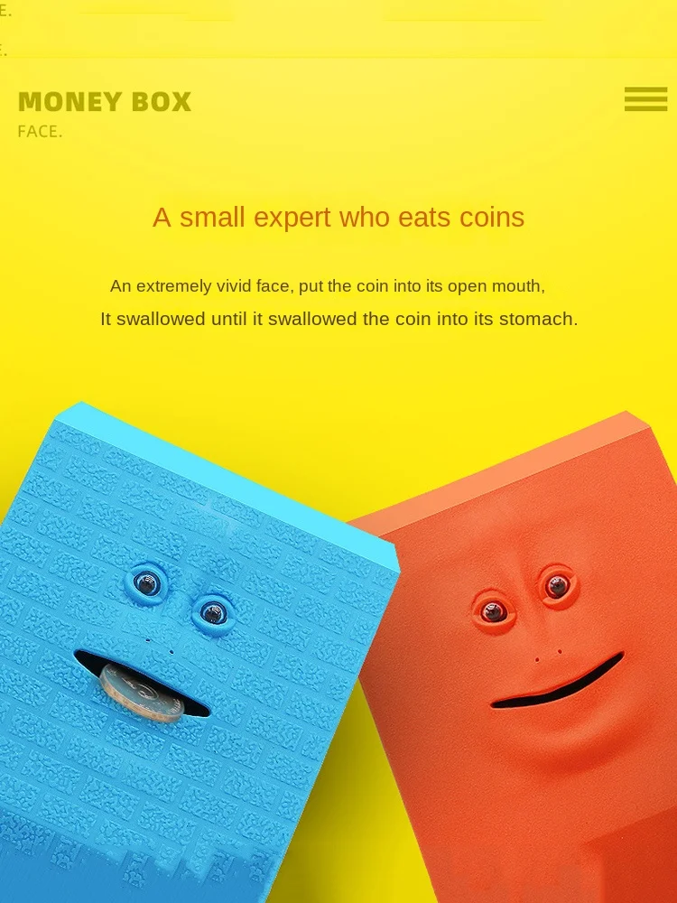 Fun Face Money Piggy Bank Eating Box Automatic Saving Bank Chewing Piggy Cat Safe Box Savings Money for Children Candy Machine 2