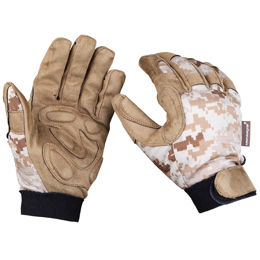Emersongear Tactical Lightweight Camo Gloves Full Finger Combat Hand Protective Camping Fishing Hunting Hiking Outdoor AOR1