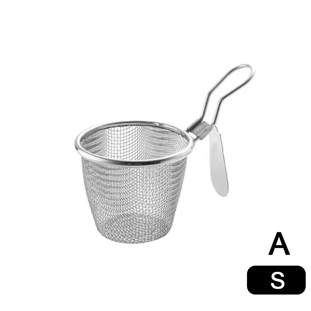 Description Picture 5 of itemStainless Steel Mesh Net Strainer Basket Colander Hot Food To Steam Boil Cook Rinse Strain Pasta Colander Fry Pot Vegetable U6n7