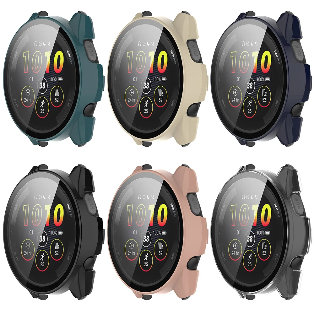 Watch Screen Protector Case Watch Accessories Watch Screen Protector Watch Case Watch Protective Case Watch Protective Cover Shell Garmin Forerunner 165/165 Music Protective Case Screen Tempered Glass Protector Watch Protection Cover Film
