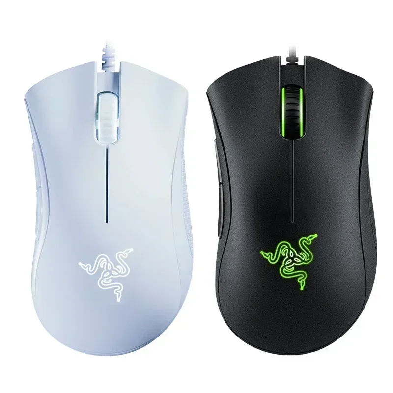Razer DeathAdder 필수 유선 게이밍 마우스, 노트북 PC 게이머용 6400DPI 광학 센서, 5 개의 독립 버튼