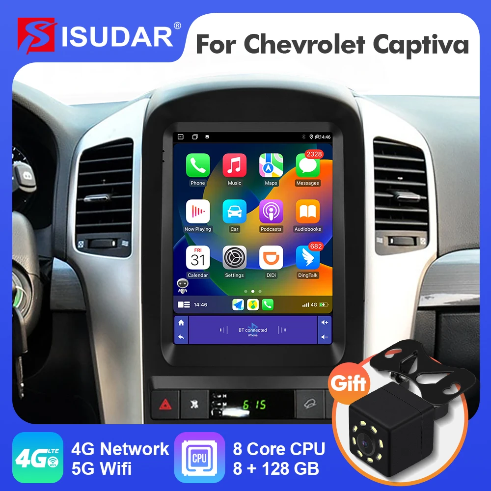 Автомагнитола ISUDAR, 2 Din, Android 12, для Chevrolet Captiva 2006-2012