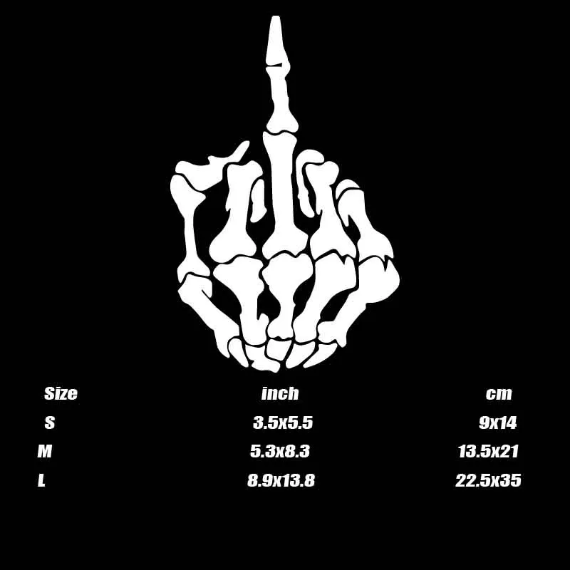 Skeleton Hand Skull Finger Sticker – Add a Touch of Humor to Your Car or Laptop