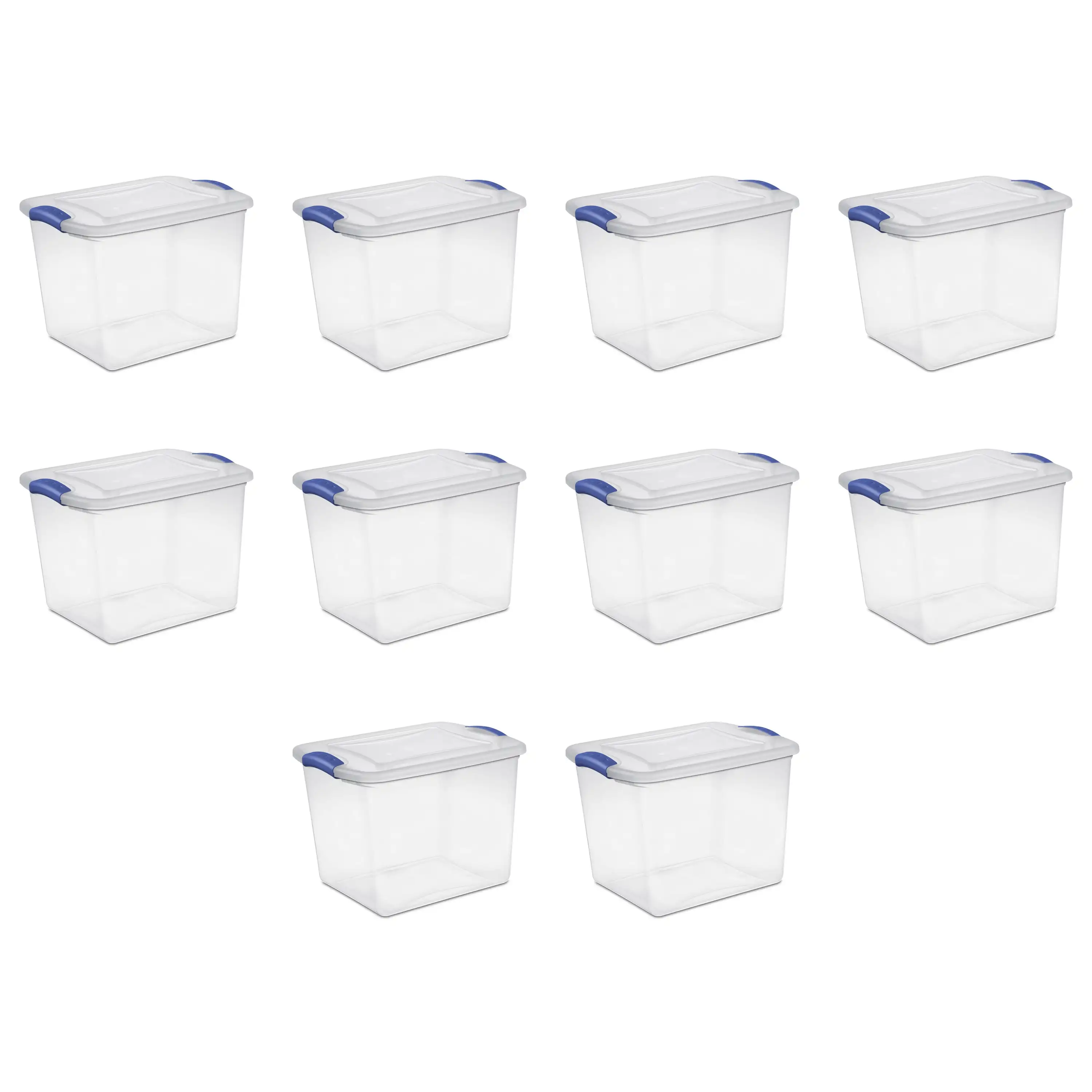 

Sterilite 27 Qt. Latch Box Plastic Stadium Blue Set of 10