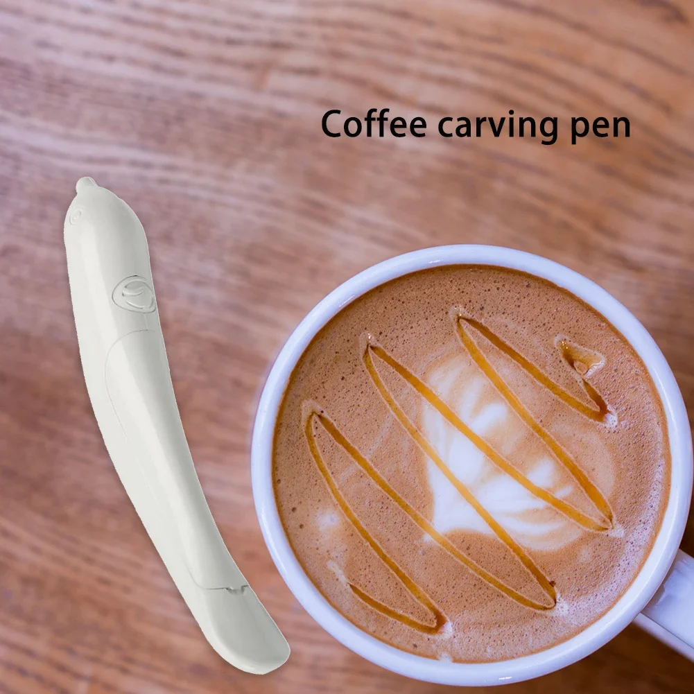 Latte Art Electrical Drawing Pen Coffee Carving Pen Coffee Stencils Cake Spice Cappuccino Decoration Pen Baking Coffee Stencils
