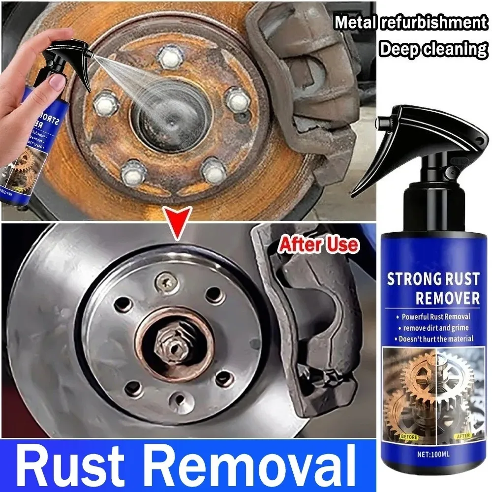 Car Rust Remover Auto Exhaust Pipe Rust Derusting Spray Quickly Wheel Hub Care Clean Metal Iron Prowder Stain Removal Agent