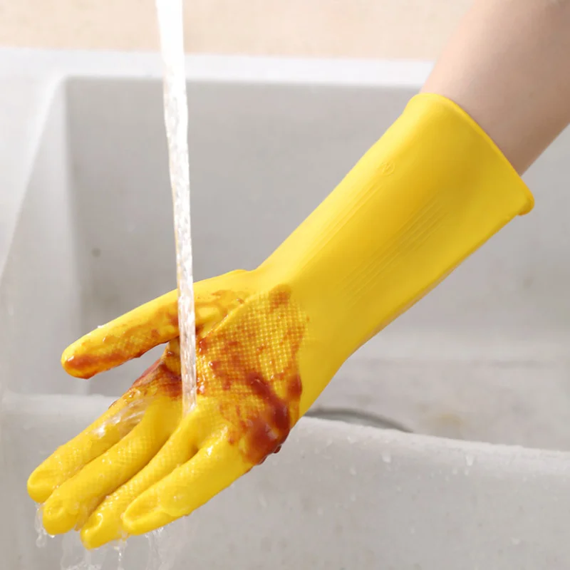 3 Pair, Premium Household Cleaning Gloves, Waterproof Kitchen Dishwashing Gloves, Non-slip Housework Durable Laundry