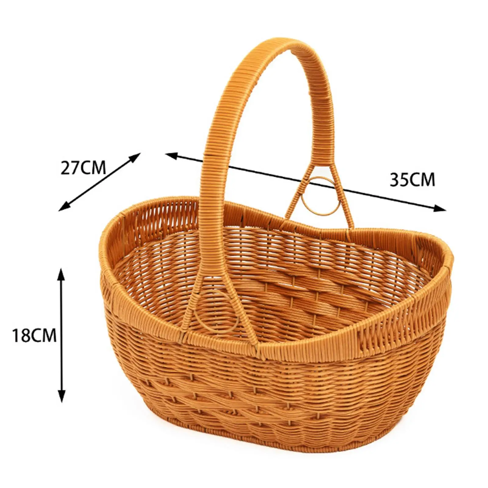 Storage Basket with Handle Handwoven Basket for Baby Shower Home Living Room