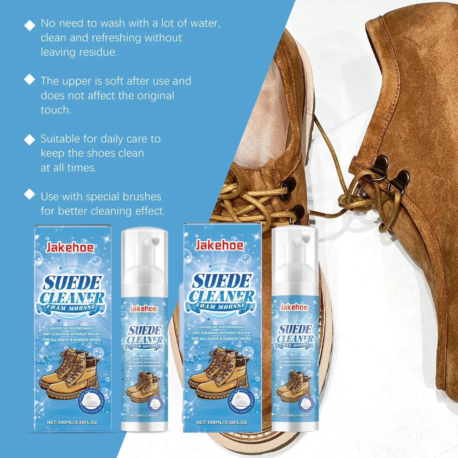 Premium Suede and Fabric Care Cleaner for Stain and Water Mark Removal