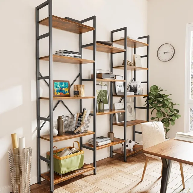 Triple 5-Tier Bookshelf 2