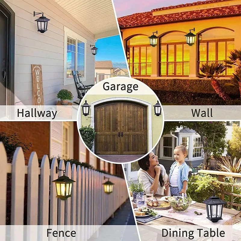Outdoor solar wall lights, retro chandeliers, waterproof garden lights, porch environment lights 5