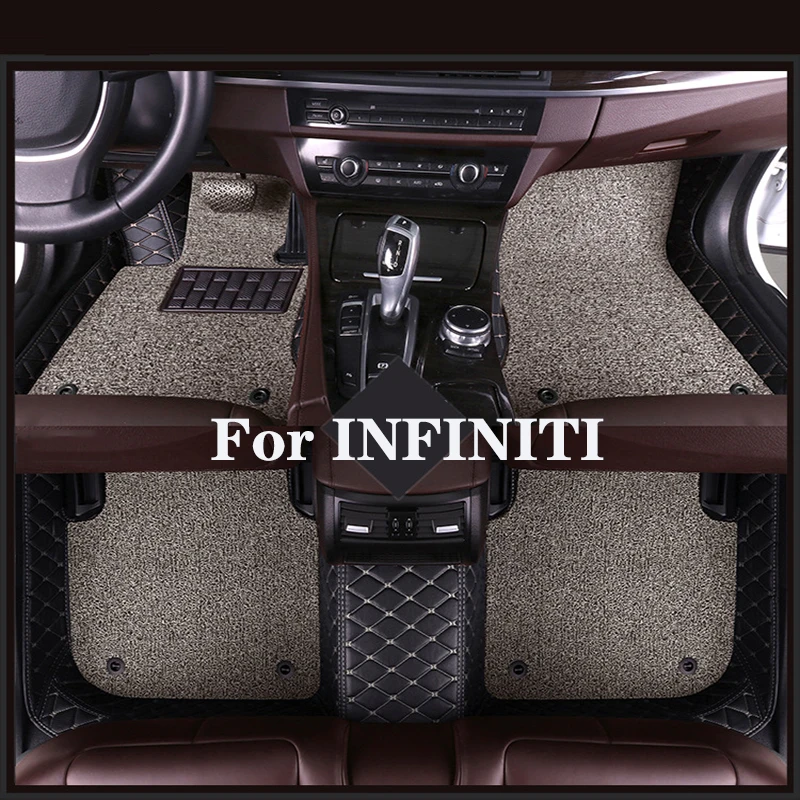 

High Quality Customized Double Layer Detachable Diamond Pattern Car Floor Mat For INFINITI Q50L QX56 QX60 QX70 QX80 Q45 Q50
