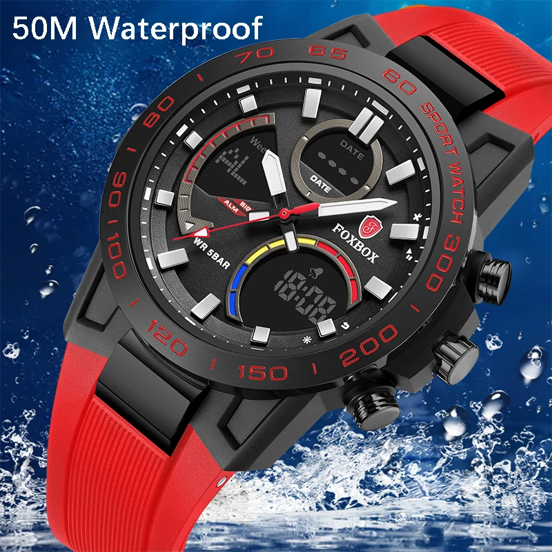 LIGE New Men's Watches New Fashion Brand Men LED Digital Quartz Watch 5Bar Waterproof Luminous Sport Man Clock Relogio Masculino