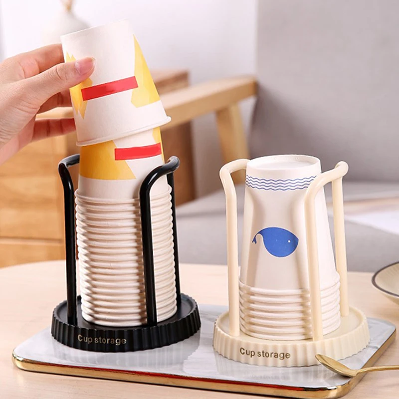 Kitchen Paper Cup Holder Disposables Cups Picker Multifunctional Desktop Cup Storage Rack Household Coffee Holder For Home cup storage holder paper cup dispenser