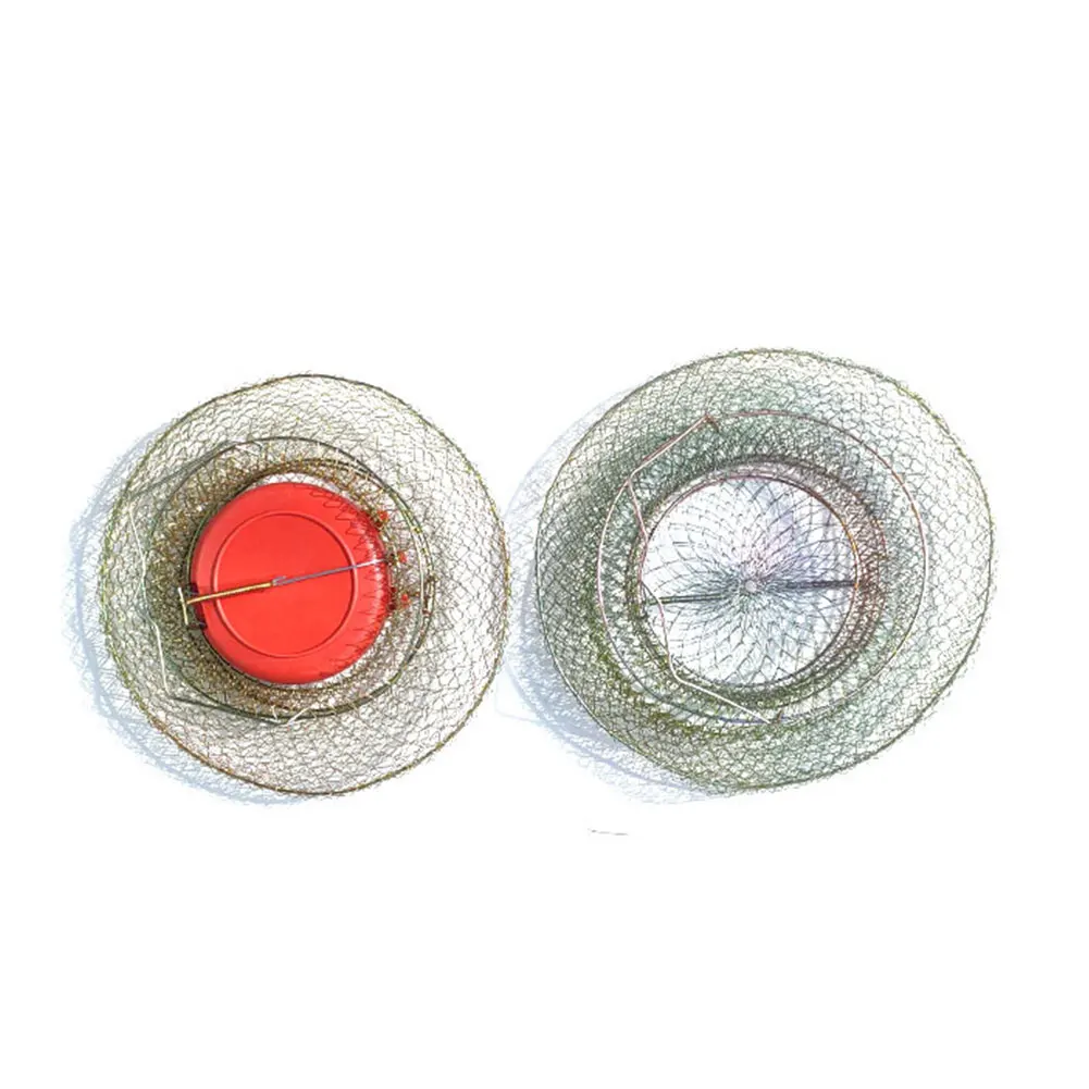 2pcs Iron Wire Easy Use Fish Basket Crab Outdoor Portable Professional Durable Fishing Accessories Storage Squid Collapsible |