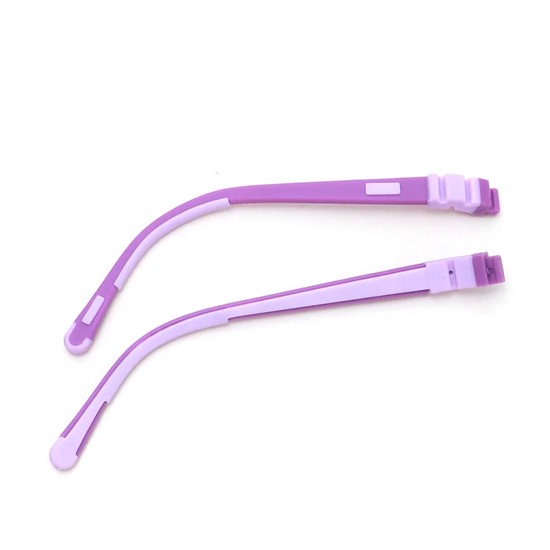 1 pair Kids Colorful Slicone Glasses Temple Push-on Screw-in Double Colors Soft Eyewear Repair Leg Parts T3050