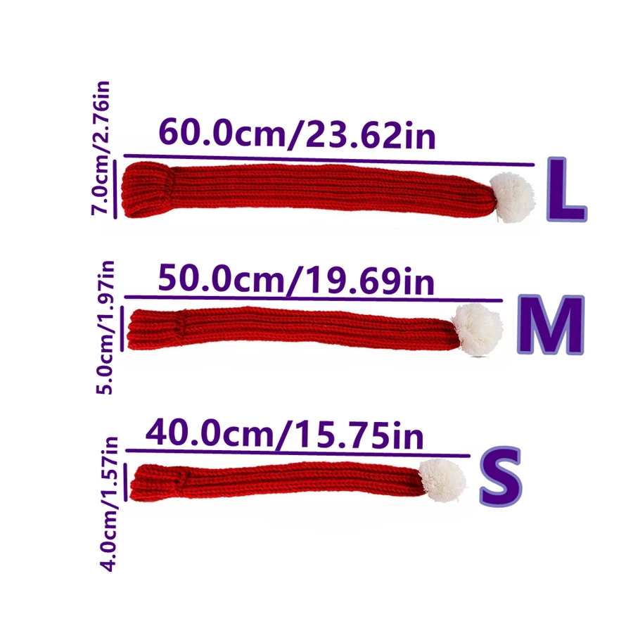 1pcs pet knitted yarn striped Christmas scarves