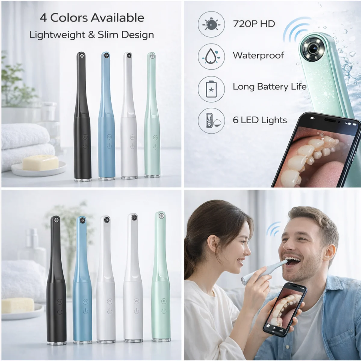 Wireless Visual Camera, 2MP HD Inspection WIFI Home Care Kit, Endoscopes for Android and IOS 2