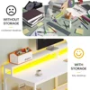 L Shaped Gaming Desk, 66" Home Office Desk with File Drawer, Power Outlet and Led Lights, Computer Desk with Monitor Shelf 3