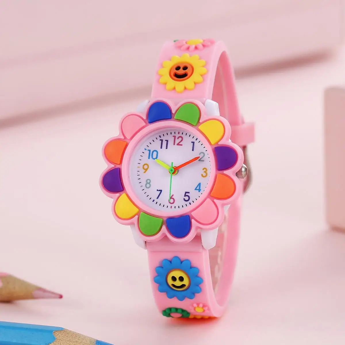 Children's colorful sunflower cartoon watch 2