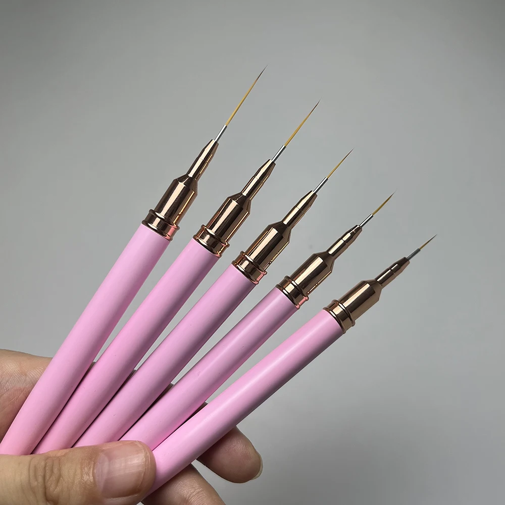 Pink Striping Nail Art Brushes Super Fine Striper Brush for Long