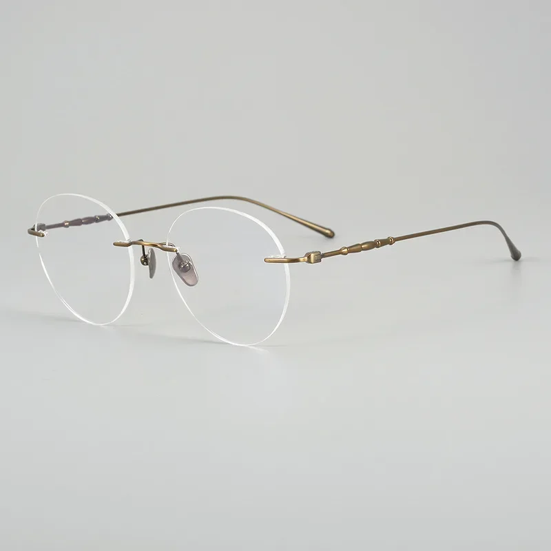 

Glasses Frame Men 2023 Women RLT-5931 Round Rimless Prescription Eyeglasses Frameless Myopia Optical Men's Frame Glasses