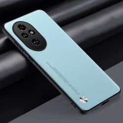 Luxury PU Leather Matte Silicone Phone Case - Full Protection Back Cover - Honor100 Pro (SKY BLUE)
