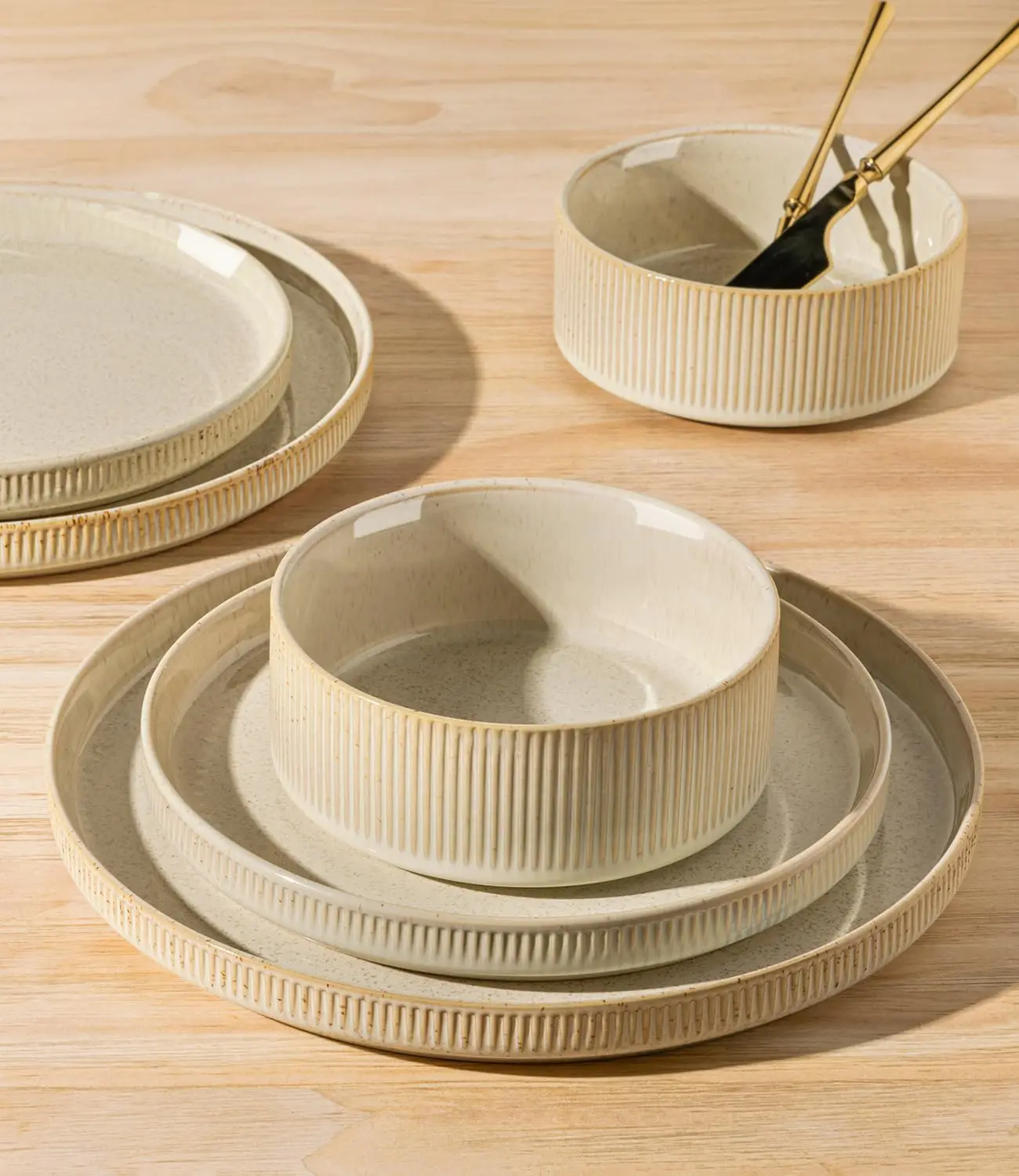 12-Piece Speckled Ceramic Dinnerware Set 4