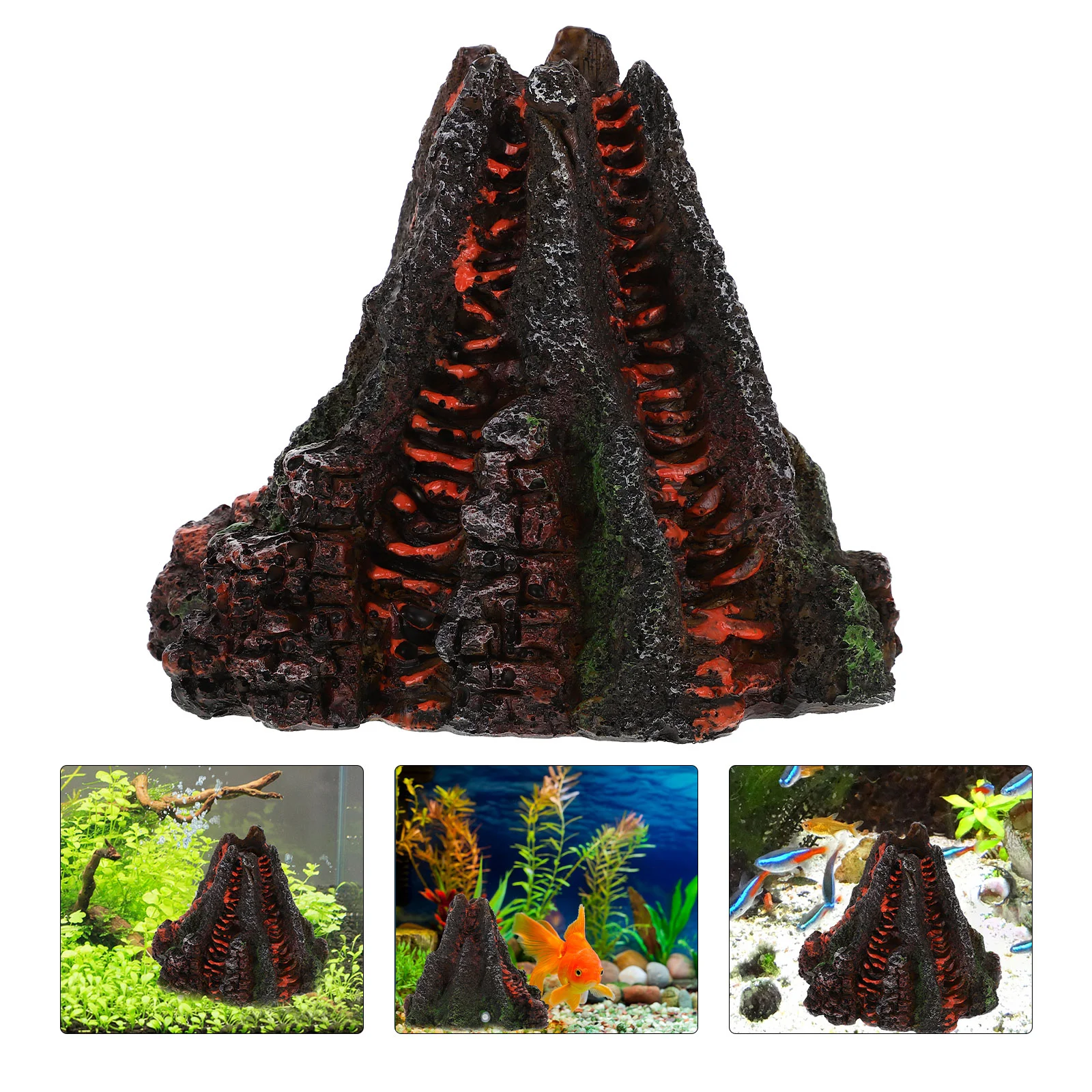 

Fish Tank Landscaping Ornaments Aquarium Volcano Decoration Decorations Landscape Resin