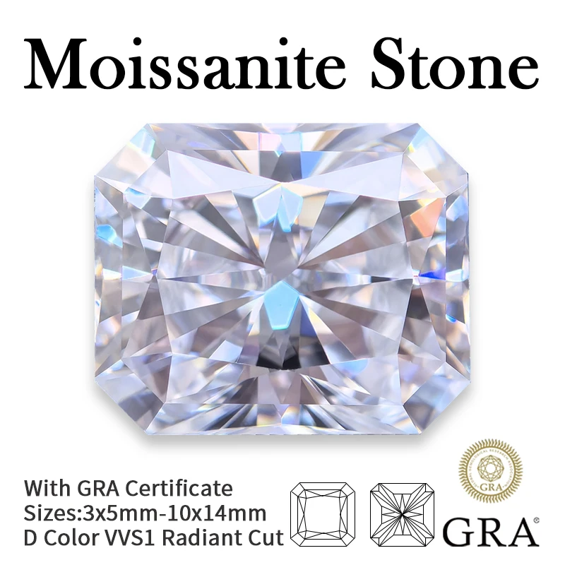 Moissanite Loose Stones D Colorless VVS1 Clarity Round Brilliant Cut Lab Created Simulated Diamond Gemstones For Ring Earrings Pendant Bracelets Jewelry Making 0.3CT-5CT (0.003CT 0.8mm 300pcs