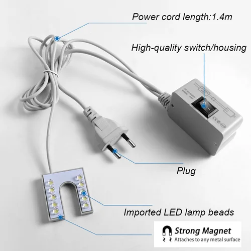 EU/US 플러그 재봉틀 조명 10 led U 모양 산업 조명 램프 마그네틱 작업 조명 드릴 프레스 작업대에 대 한 4