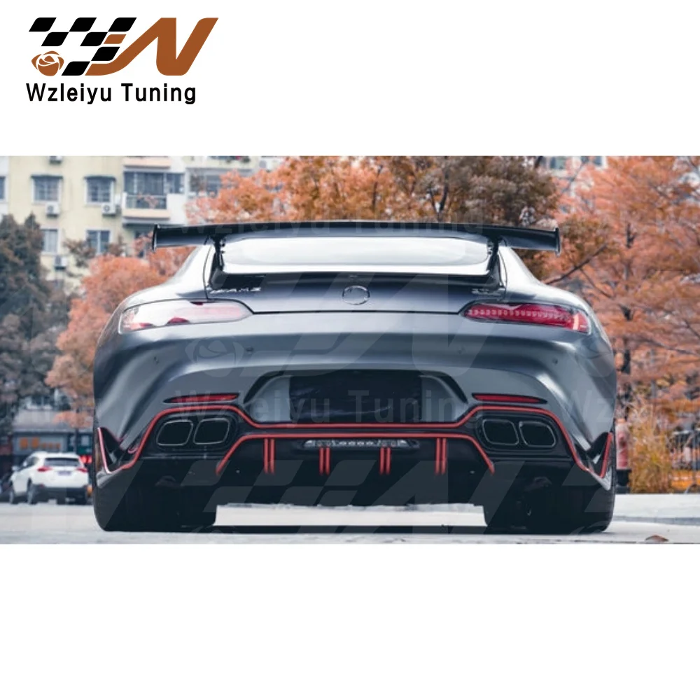 

New Style Real Carbon Fiber Rear Bumper Diffuser Fit For C190 AMG GT GTS 15-22 High Quality Fitment