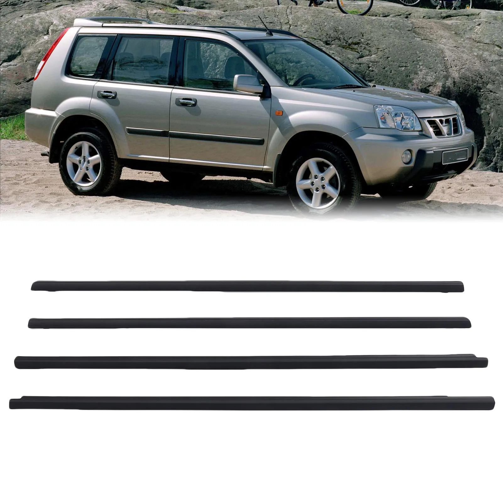 80820 8H300 Seamless Fit High Toughness Window Weather Strip  Belt Replacement for X-Trail T30 2001-2007 for Vehicle