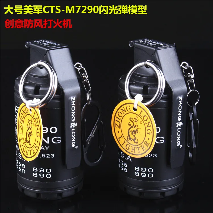 Large Metal Grenade Prop Model Windproof Lighter Creative Simulation Military Shock Bomb Gift Lighter cigarette lighter electric arc igniter