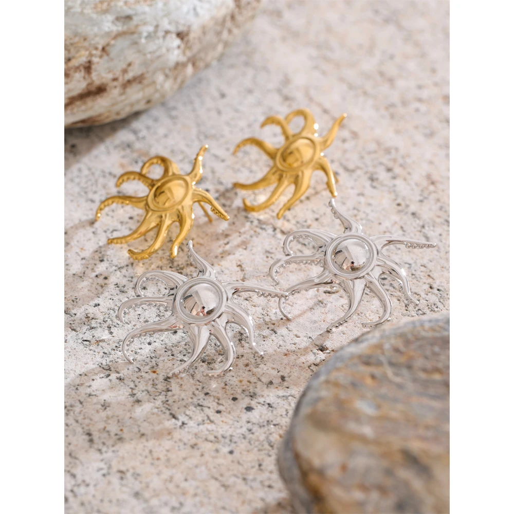 Yhpup Stainless Steel Geometry Stud Earrings for Women