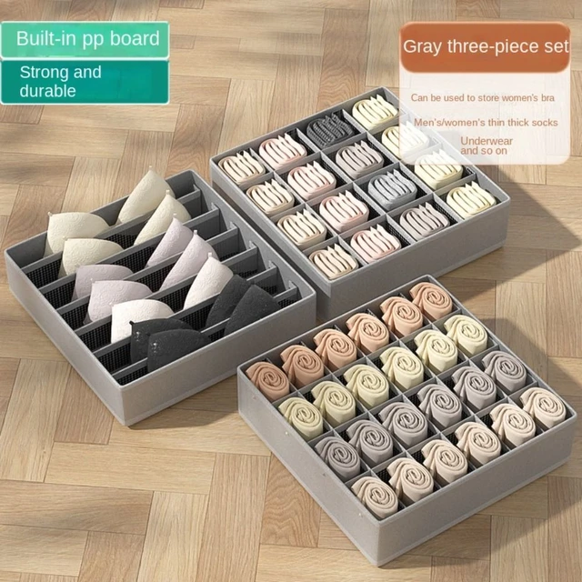 Beige-Gray Storage Boxes for Organizing Underwear, Socks, Bras, The  Ultimate Solution for Your Closet - AliExpress