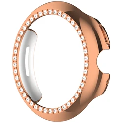 Elegant Protective Diamond - Studded Watch Cover Case with Plated Finish for 41mm (Rose Gold)