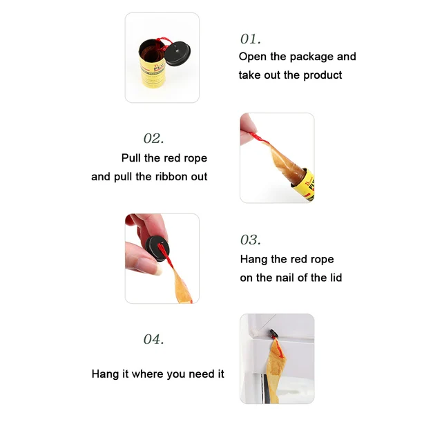 20-120Pcs Ragadós Légy Szalagok Tekercs Dupla Oldalú Legyek Papírcsíkok Rovar Hibás Otthoni Ragasztó Csapda Fogó Bug Szúnyoggyilkos - Image 5