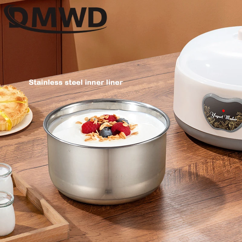 DMWD 110V/220V Electric Yogurt Maker DIY Yoghurt Fermenting Machine Constant Temperature Fermentation Sour Cream Leben Fermenter