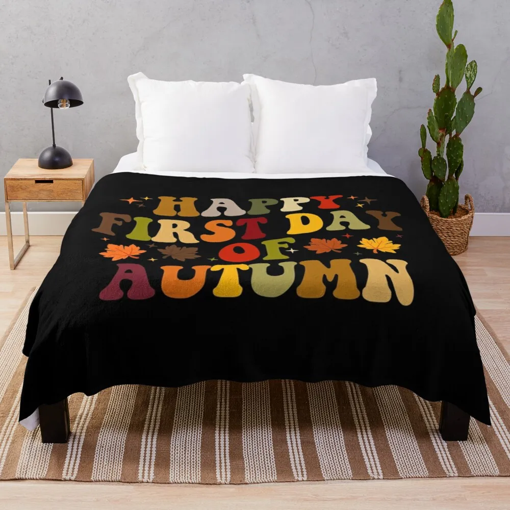 Happy First Day Of Autumn Throw Coperta Divano Coperte Coperta Da Spiaggia
