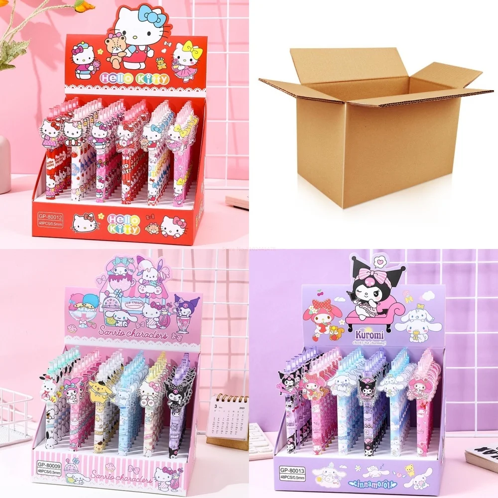 

Sanrio 48pcs New Gel Pen Hello Kitty Cinnamoroll Lovely Acrylic Patch Melody Cartoon Students Cute Supplies Stationery Wholesale