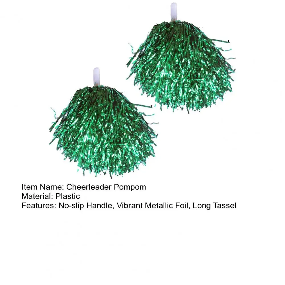 Description Picture 3 of itemLightweight Dance Pom Poms Cheerleader Pompoms Set for Sports Events Dancing Atmosphere Props 2pcs Non-slip Handle Hand Flowers