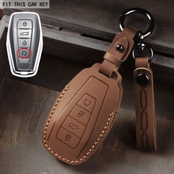 Premium Leather Car Key Cover Case (Brown)