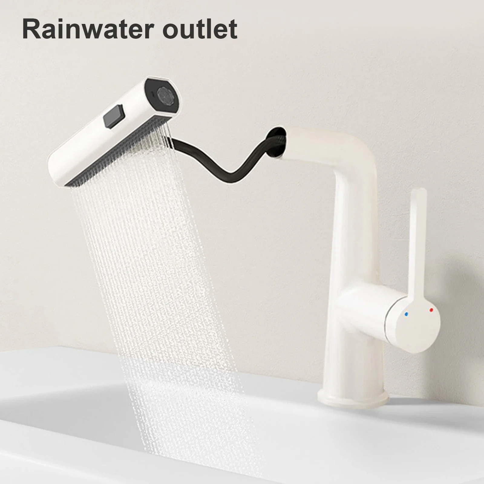 

Kitchen Faucets Gray Pull Out Rotation Waterfall Stream Sprayer Head Sink Mixer Brushed Nickle Water Tap Accessorie