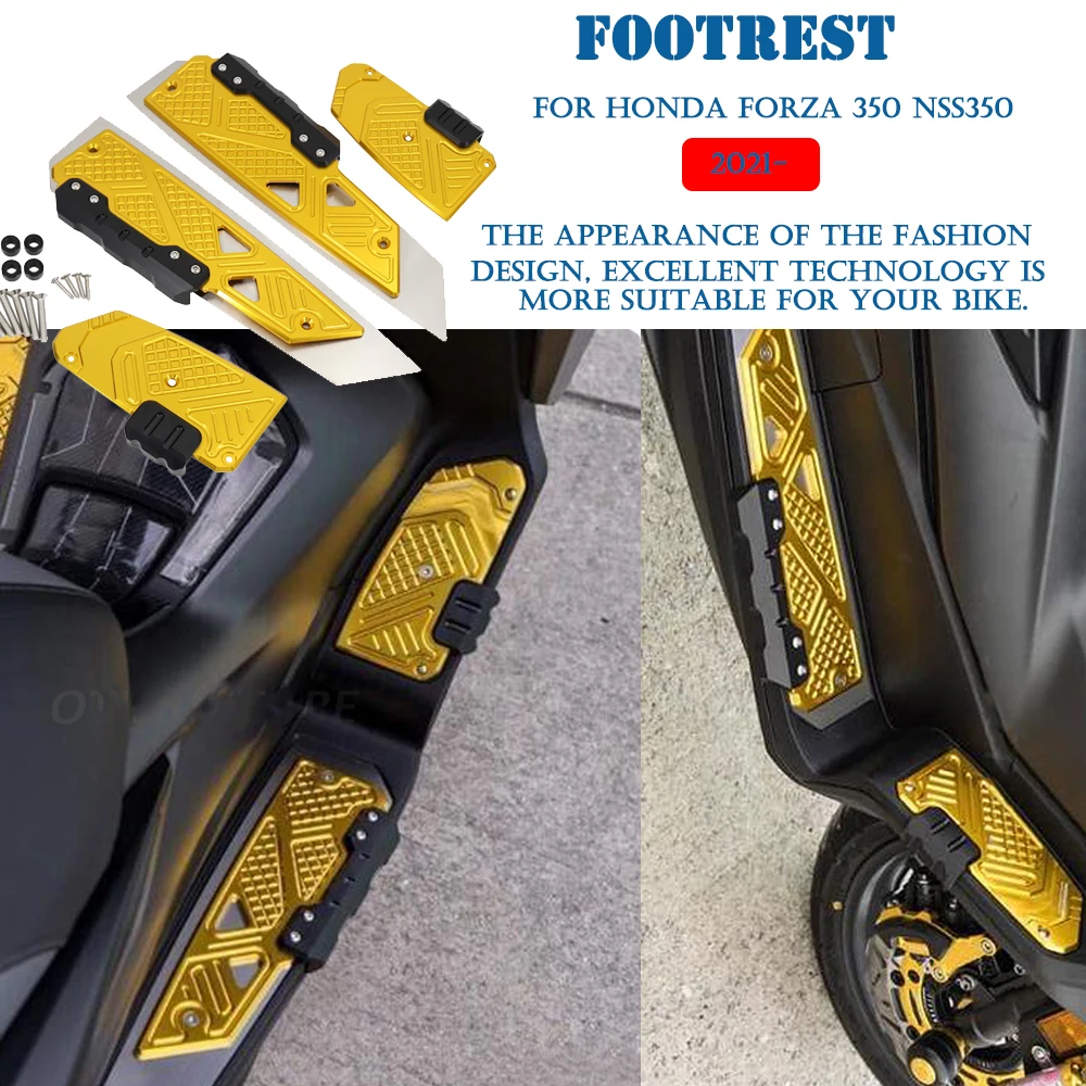 

For HONDA FOR Forza 350 Forza350 Motorcycle Front and Rear Footrest Footboard Step Foot Pegs Pedal 2021