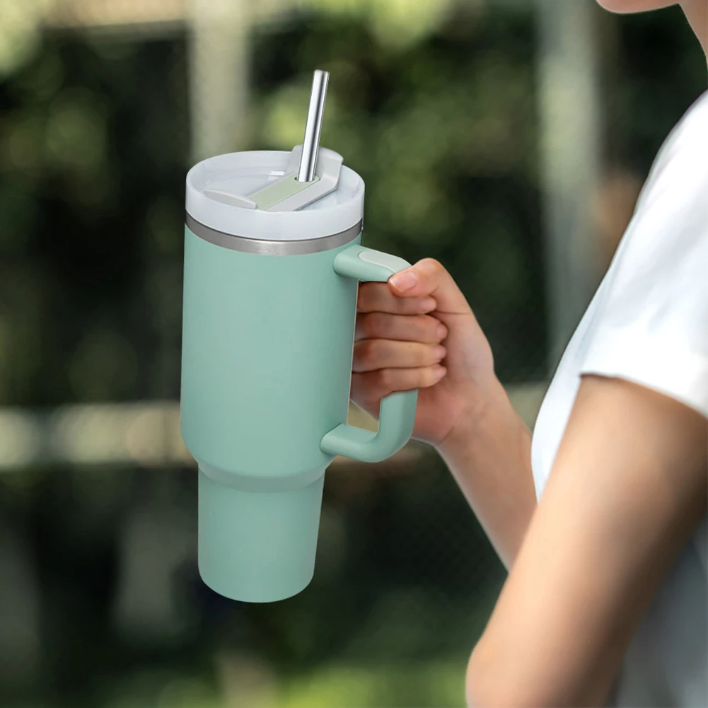 4-Piece Stainless Steel Reusable Straw Set with Cleaning Brush