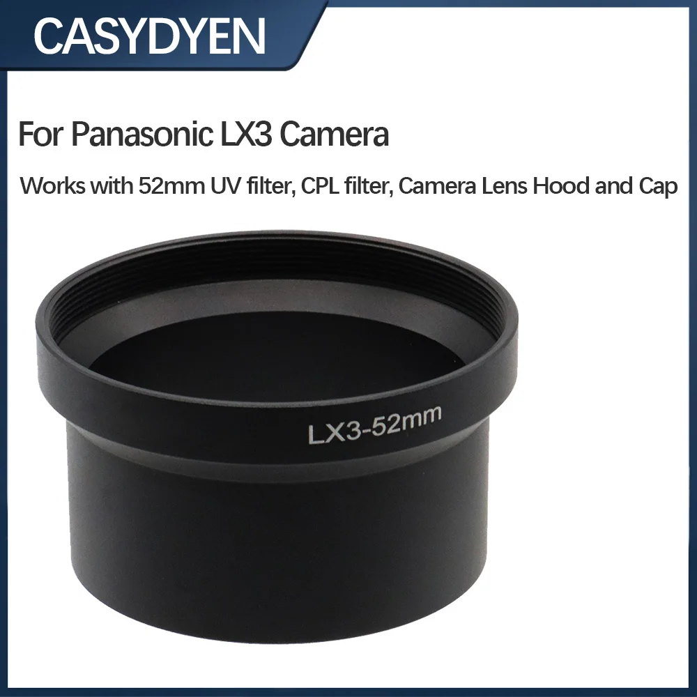 Metal Lens Adapter Tube Ring 52mm Mount Filter For Panasonic LUMIX