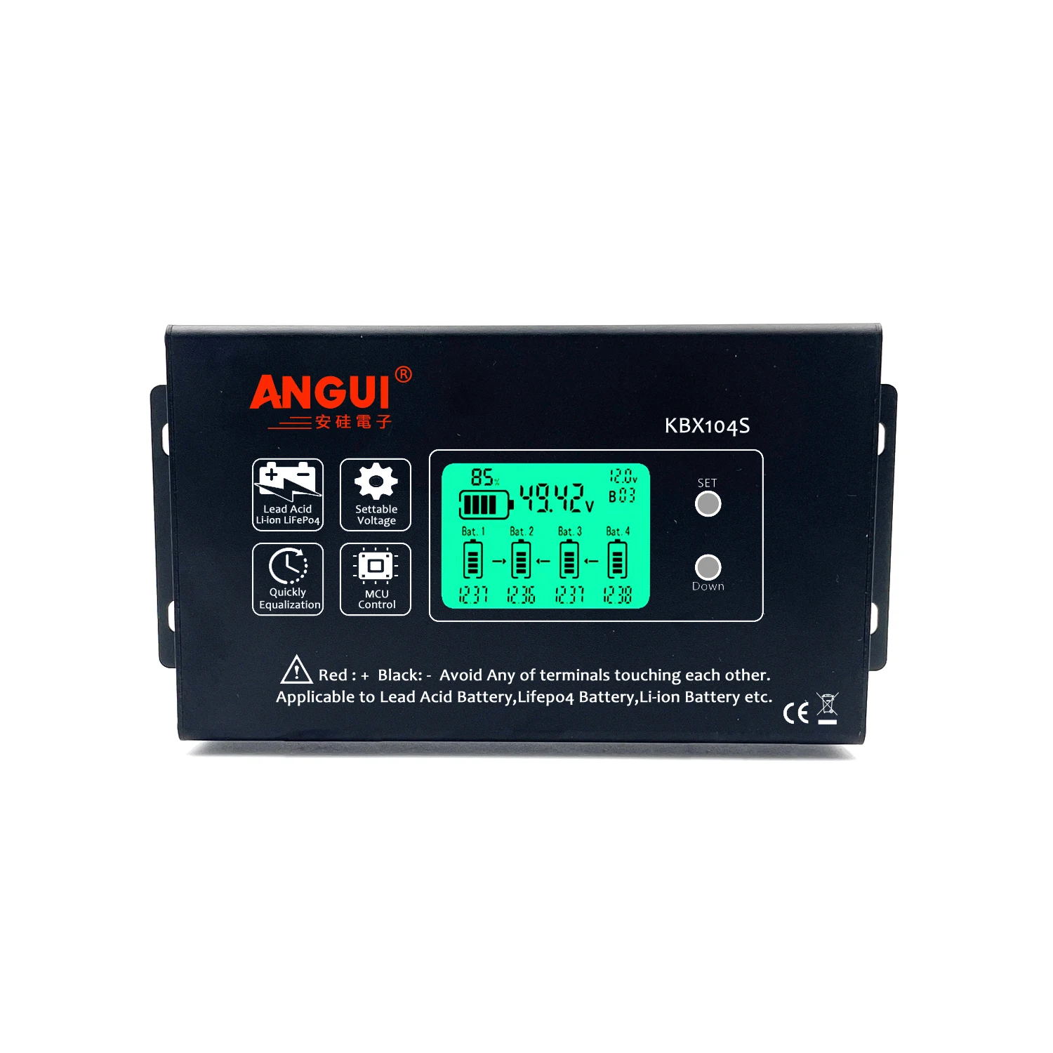 ANGUI KBX102S KBX104S 12V 24V 36V 48V 96 VBattery Equalizer LCD Active Gel AGM Lead Acid Li li-ion LiFePO4 4S 4P